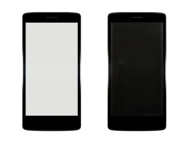 Illustration 3D de smartphones vierges isolés sur fond blanc — Photo