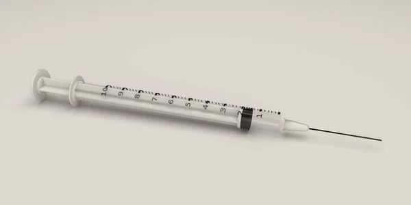 Seringa de insulina isolada sobre fundo branco — Fotografia de Stock