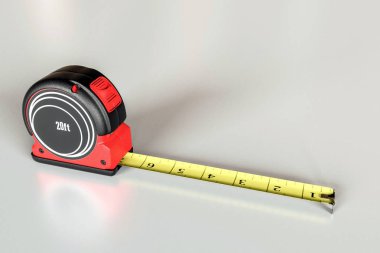 Beyaz arka plan üzerinde izole bir ölçüm bandı 3D çizimi