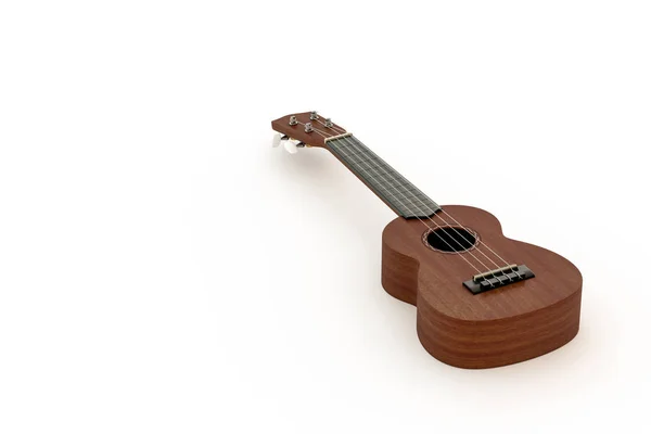 Ilustración 3d de un ukelele aislado sobre fondo blanco — Foto de Stock