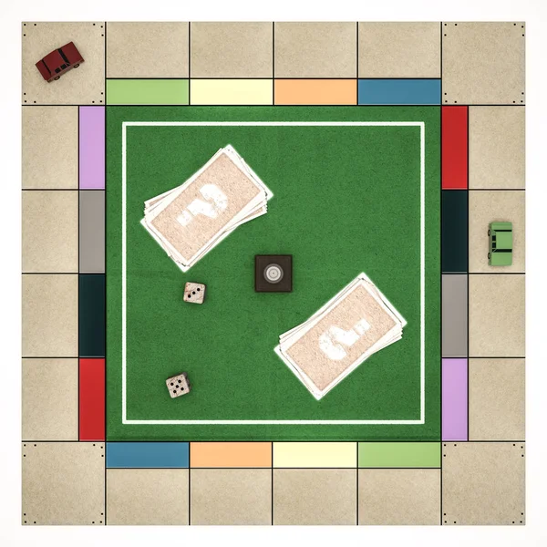 3d 在白色背景上隔离棋盘游戏的插图 — 图库照片