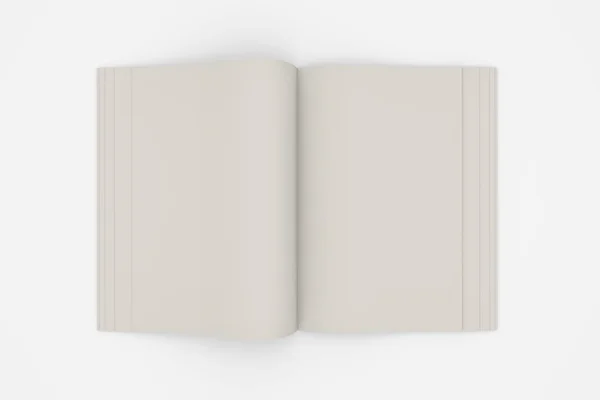 Illustration 3D d'un livre blanc ouvert isolé sur fond blanc — Photo