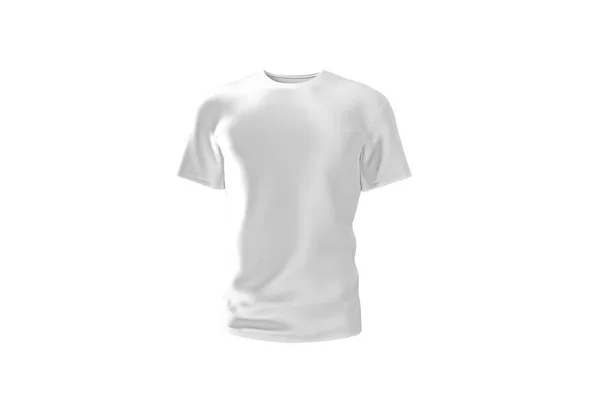 3D illustration av en vit t-shirt isolerad på vit bakgrund — Stockfoto