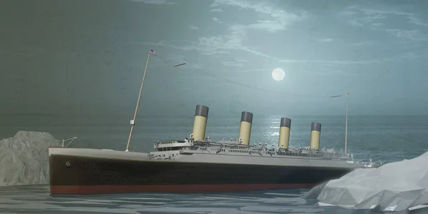 3D иллюстрация старого океанского лайнера — стоковое фото