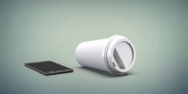 3D ilustracja na białym tle nowoczesny smartphone — Zdjęcie stockowe