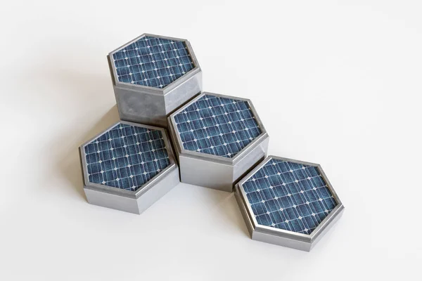Células solares isoladas em branco — Fotografia de Stock