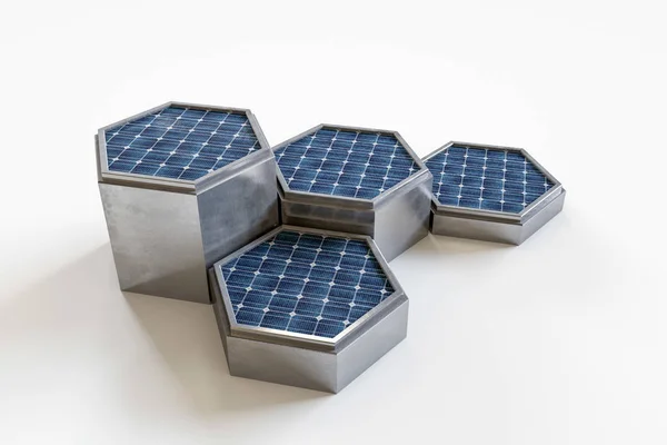 Células solares isoladas em branco — Fotografia de Stock