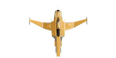 Uzay gemisi savaşçısı beyazda izole edildi