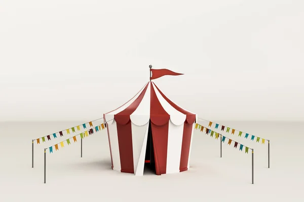 Tenda circo isolata su sfondo bianco — Foto Stock