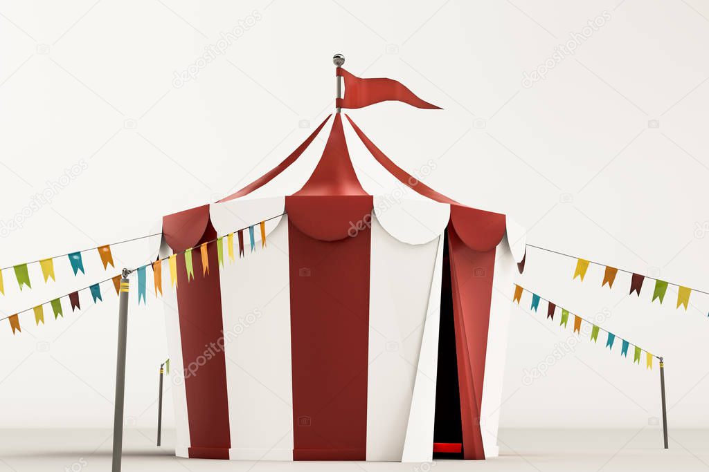 circus tent isolated on white background