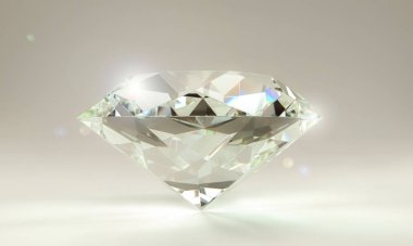 Büyük elmas beyaz üzerinde izole 