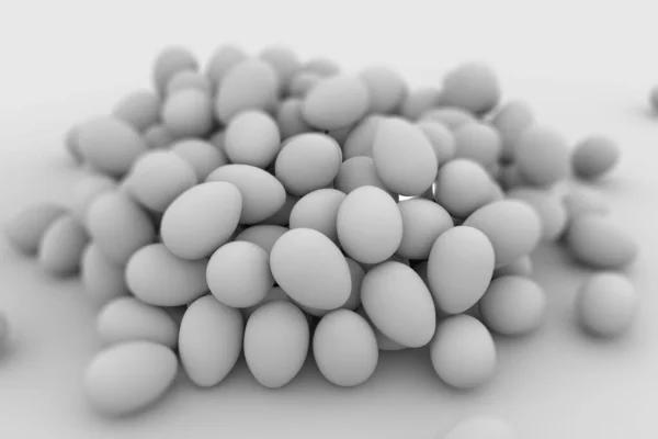 Ovos brancos isolados em branco — Fotografia de Stock