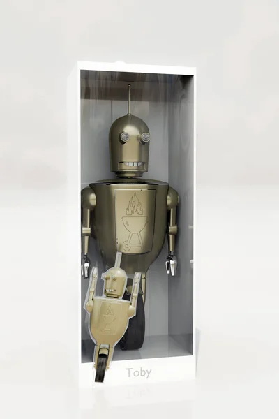 Mainan Robot Terisolasi Pada Latar Belakang Putih Ilustrasi — Stok Foto