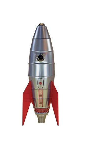 Space Rocket Isolated White Background Illustration — Stock Photo, Image