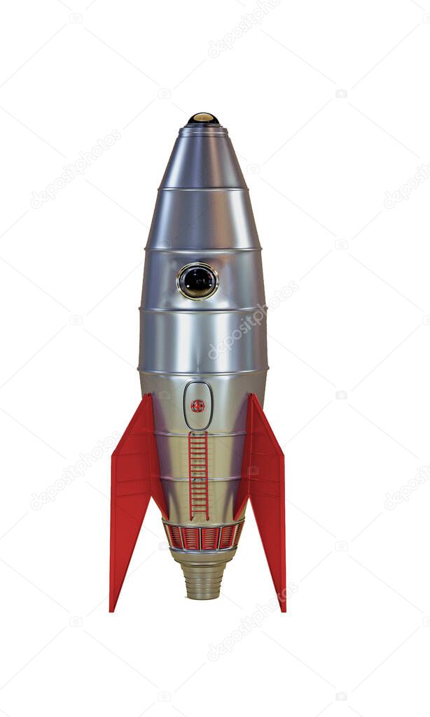 space rocket isolated on white background  3d illustration