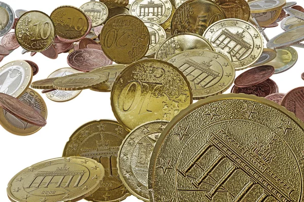 Monedas Euro Aisladas Sobre Fondo Blanco Ilustración — Foto de Stock