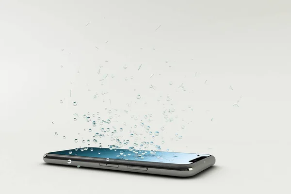 Broken Smartphone Isolated White Background Illustration — Stock Photo, Image