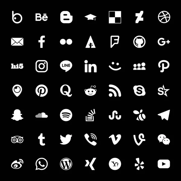 Sociale Media Icon witte versie — Stockvector