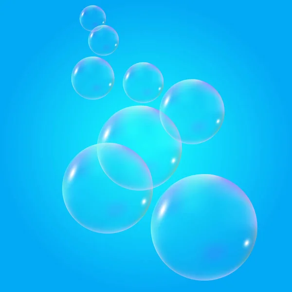 Water Bubbles with Reflection — Stock Vector