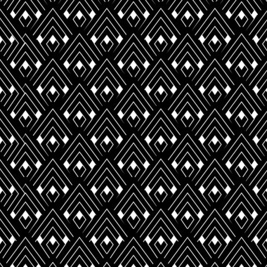 Elmas ile soyut geometrik desen. Vektör arka plan. Siyah ve beyaz doku