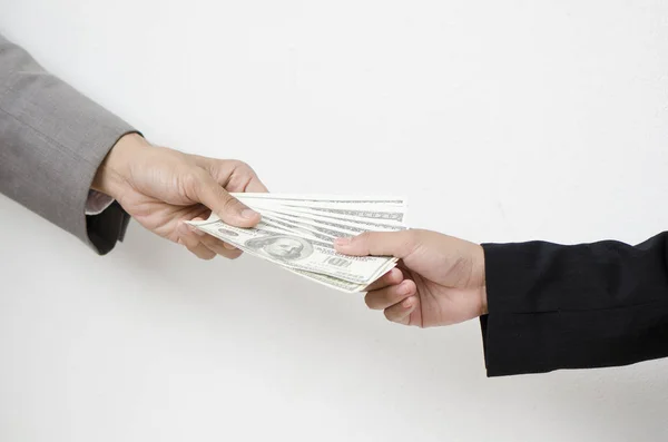 Person Giving Money Hand — Stock Photo, Image