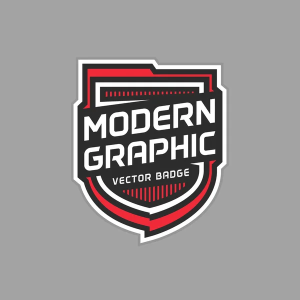 Insigne Bouclier Moderne Design Emblème Graphique Vectoriel — Image vectorielle