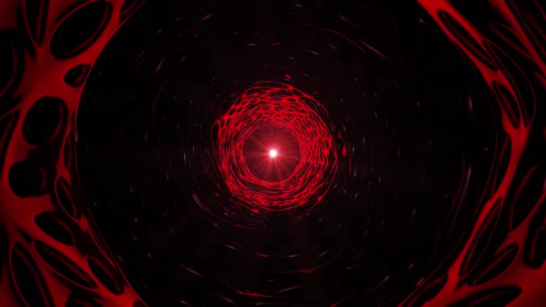 The fall of the red star in the craters mouth. — Stockvideo
