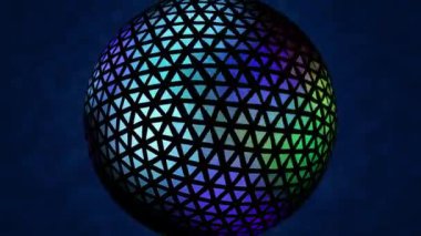 Parlak disko topunun dönüşü. Gece kulübü parti efektinin animasyonu. 4K animasyon. Kusursuz döngü döndürmesi