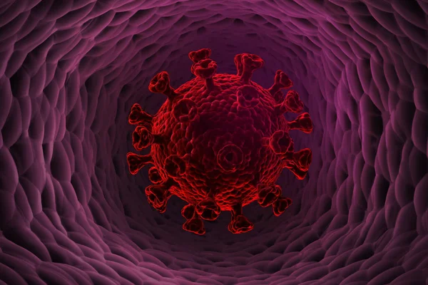 Uma ilustração mostrando um coronavírus no corpo humano . — Fotografia de Stock