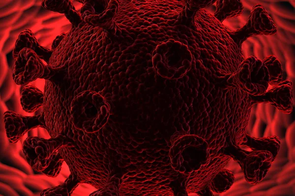 Chiuda - l'immagine di una cella coronavirus. Illustrazione 3D . — Foto Stock