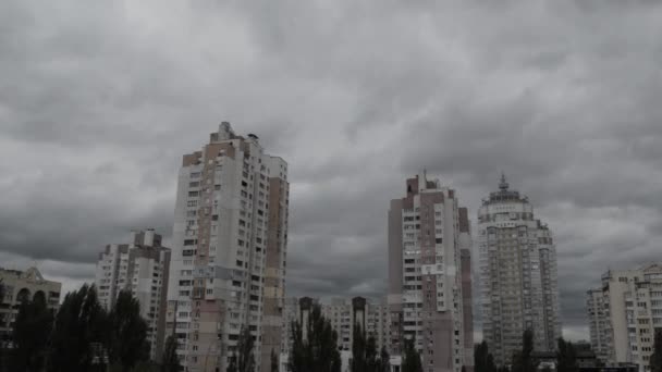 Timelapse of a cloudy city Kiev — Stock Video