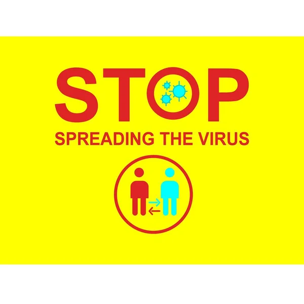 Deja Propagar Virus Icono Del Virus Social Media Template Flat — Archivo Imágenes Vectoriales