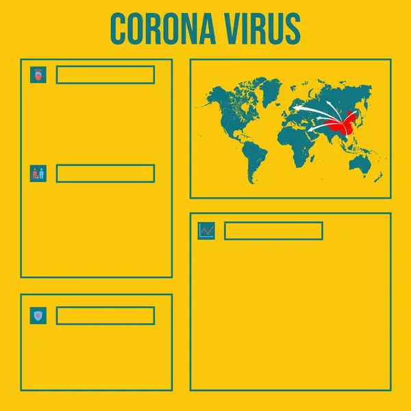 Corona Virus Banner Vorlage Infografik Vorlage — Stockvektor