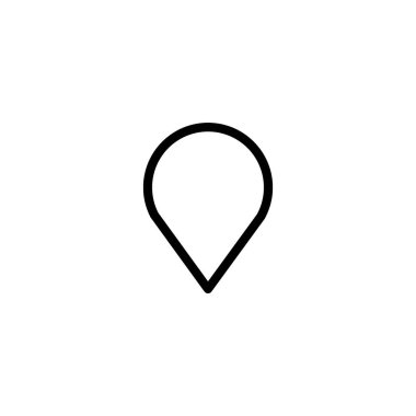 Taslak biçimli konum simgesi. Düzenlenebilir vektör. İzole edilmiş.