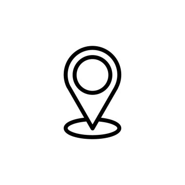 Taslak biçimli konum simgesi. Düzenlenebilir vektör. İzole edilmiş.