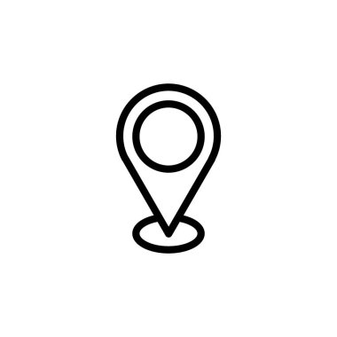 Taslak biçimli konum simgesi. Düzenlenebilir vektör. İzole edilmiş.