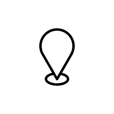 Taslak biçimli konum simgesi. Düzenlenebilir vektör. İzole edilmiş.