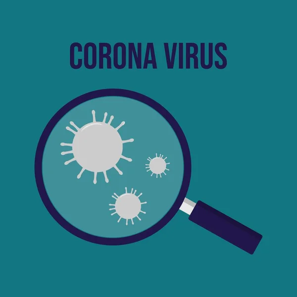 Icono Virus Corona Con Icono Bucle Fondo Azul Aislado Plantilla — Archivo Imágenes Vectoriales