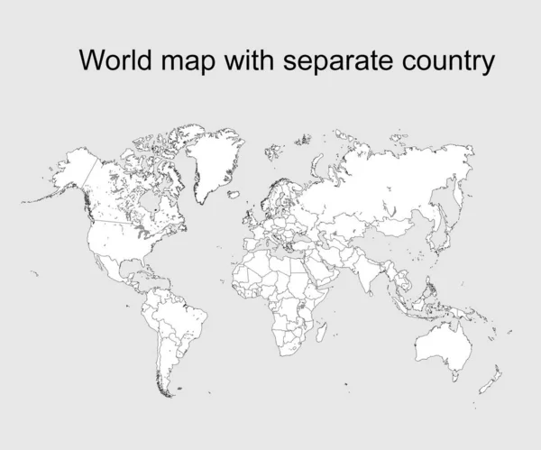 Παγκόσμιος Χάρτης Ξεχωριστή Χώρα Λευκό Φόντο Παγκόσμιος Χάρτης Από Κουκκίδες — Διανυσματικό Αρχείο
