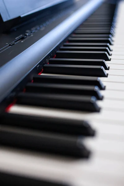 Fechar Instrumento Música Teclas Piano Clássico — Fotografia de Stock