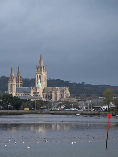 Storm brewing over Truro cathedral UK — Stock Photo, Image