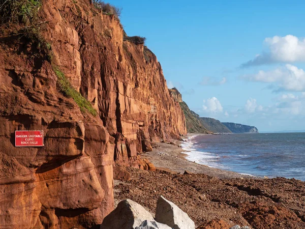 Cliffs Pennington Point East Sidmouth Devon Rockface Here Has Suffered — Stock Photo, Image