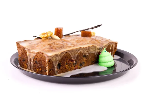 Traditional christmas season fruit cake — Stock Photo, Image