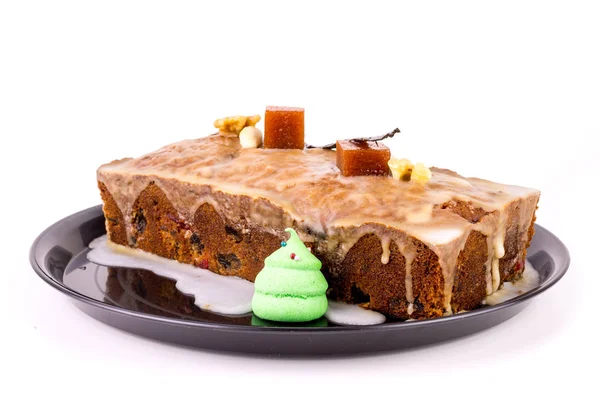 Traditional christmas season fruit cake — Stock Photo, Image