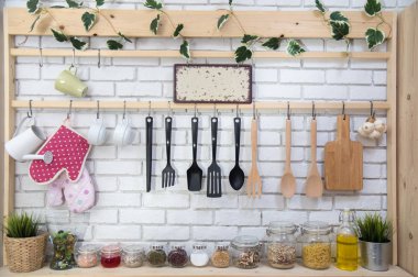 Mutfak arka plan ve mutfak eşyaları