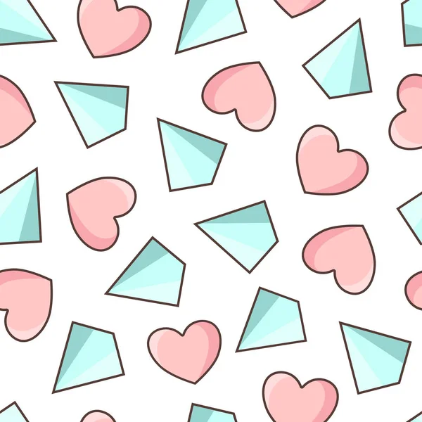 Ice Heart Pattern Vector Love — Stockový vektor