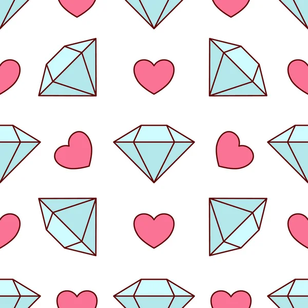 Valentinstag Diamant Hintergrund Vektor — Stockvektor