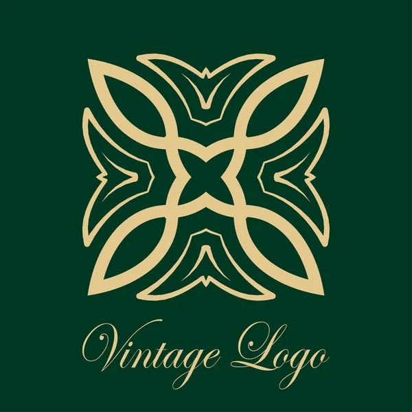 Винтажный украшенный логотип — стоковый вектор