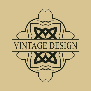 Vintage süslü logosu