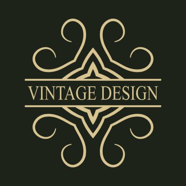Vintage süslü logosu